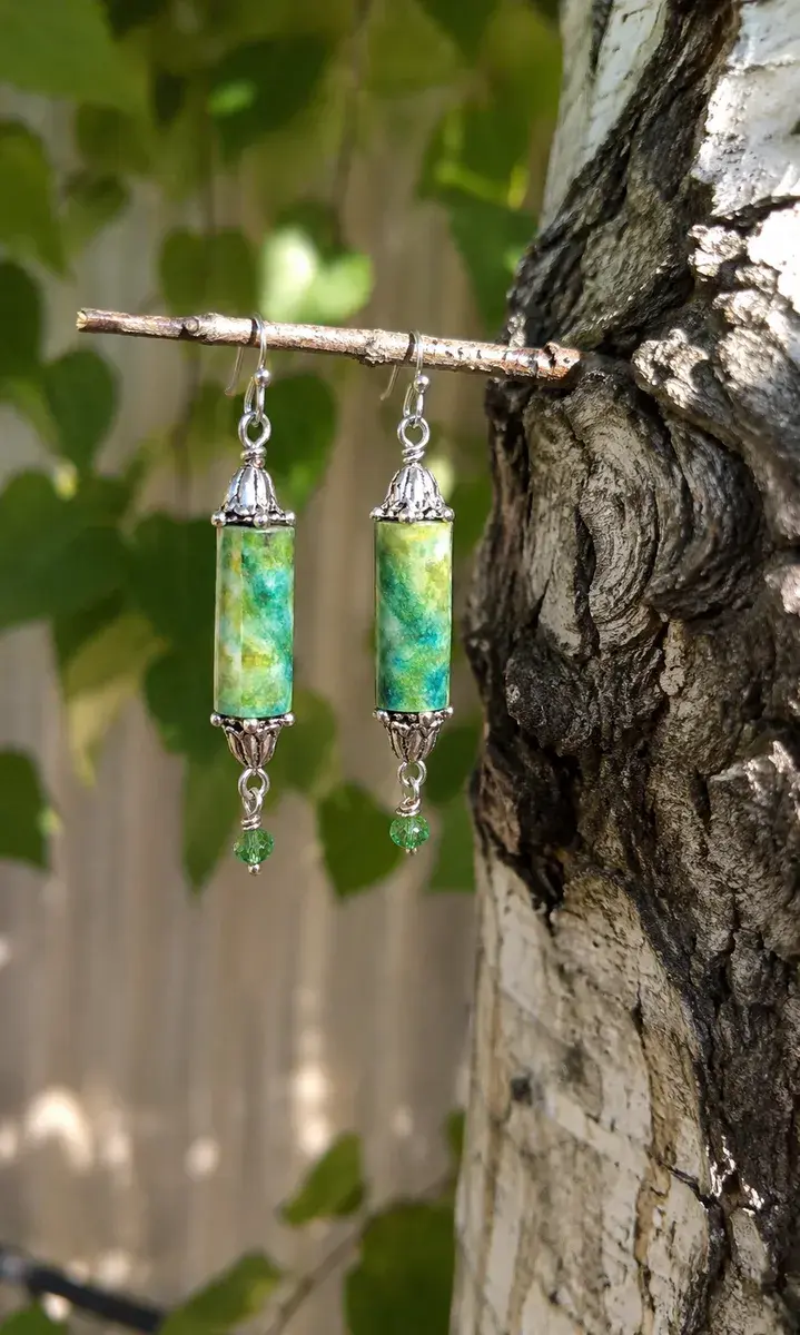 Earrings Paper Beads In Birch Tree