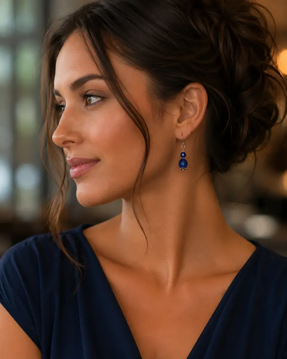 Earrings Cerulean Blue Crystal