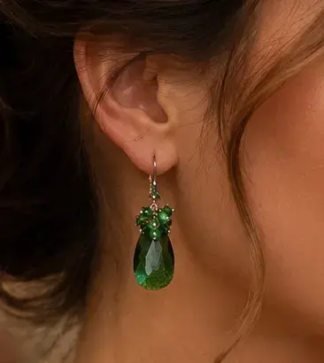 Earrings Emerald Teardrop