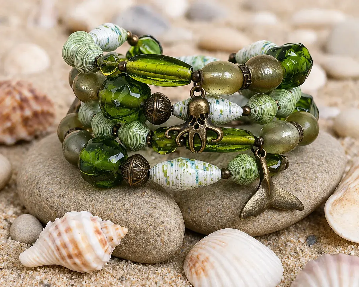 Memorywire Bracelet Marine Greens