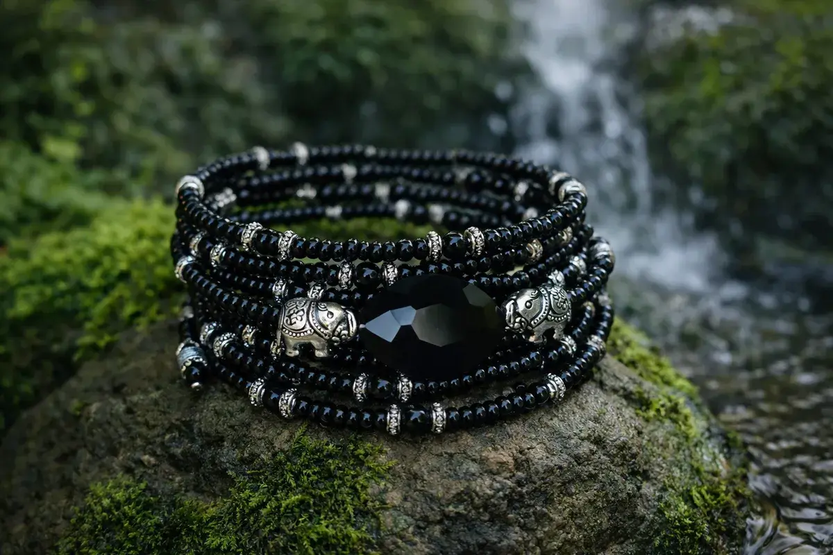 Memorywire Bracelet Elephant Black
